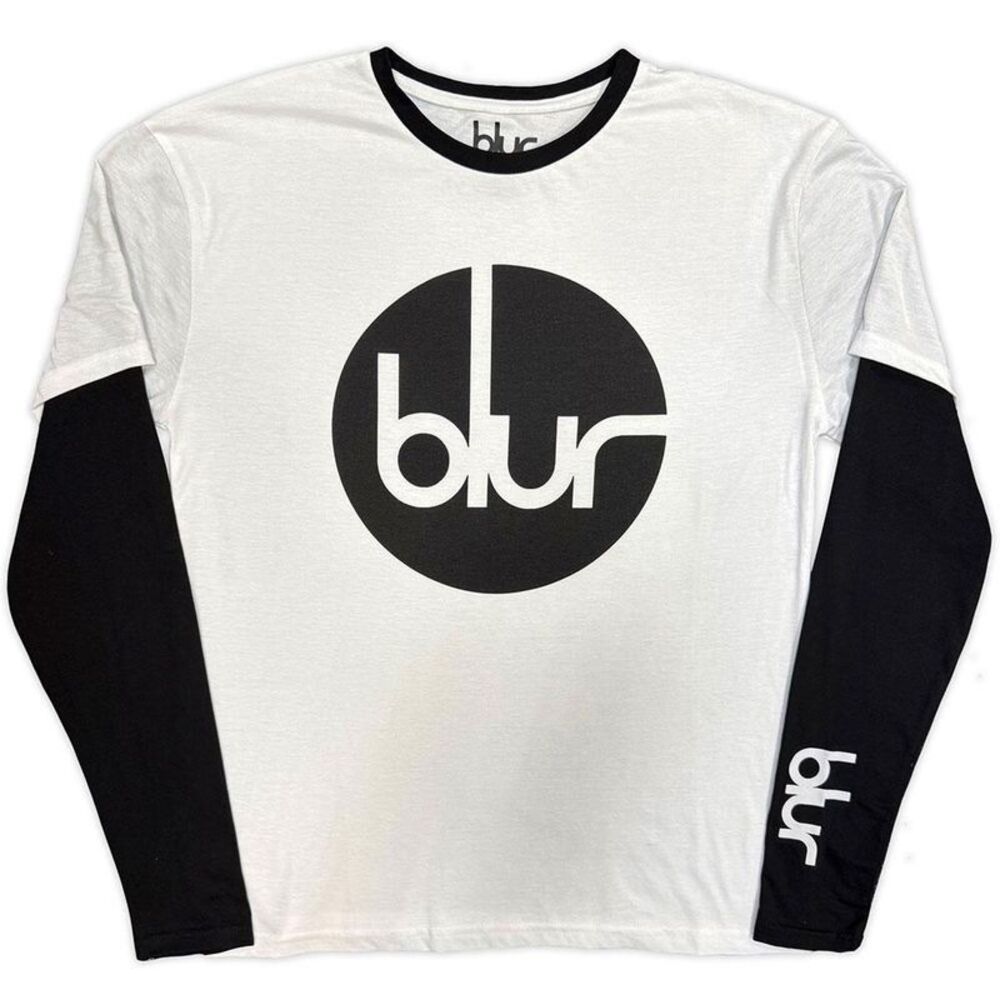 Blur Unisex Adult Circle Logo Layered Long-Sleeved T-Shirt / Black/White